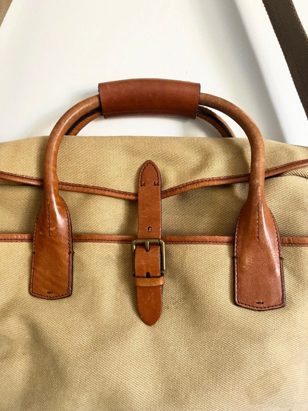 Vintage Polo Ralph Lauren Canvas Leather Weekender Travel Bag